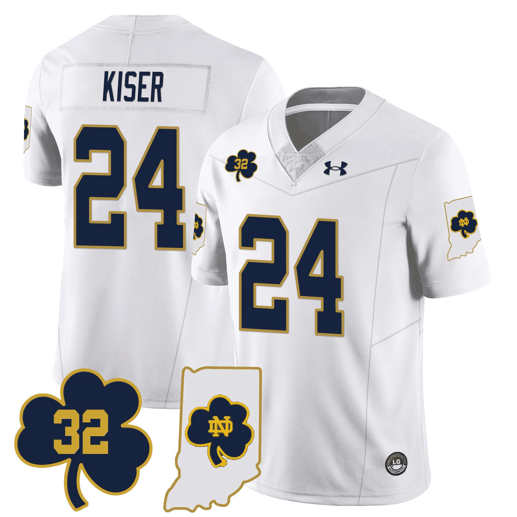 Men Notre Dame Fighting Irish #24 Kiser White 2024 Vapor Limited NCAA Jersey->indianapolis colts->NFL Jersey
